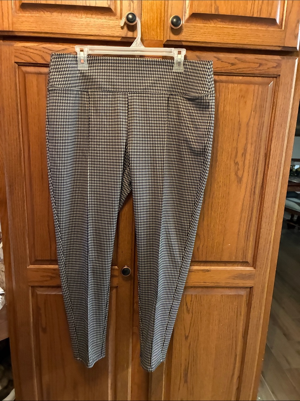 Women’s Nine West Houndstooth Slim Dress Pants - Black and White size XL